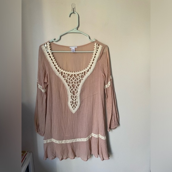 Eberjey Mauve Gauze Style Cotton Mini Dress Size  Small - Picture 1 of 8